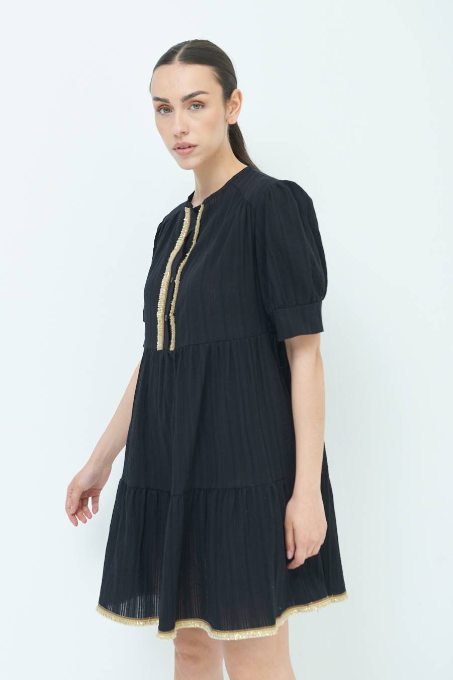 Kikisix ABITINO CON INSERTO ORO NERO Consegna Veloce