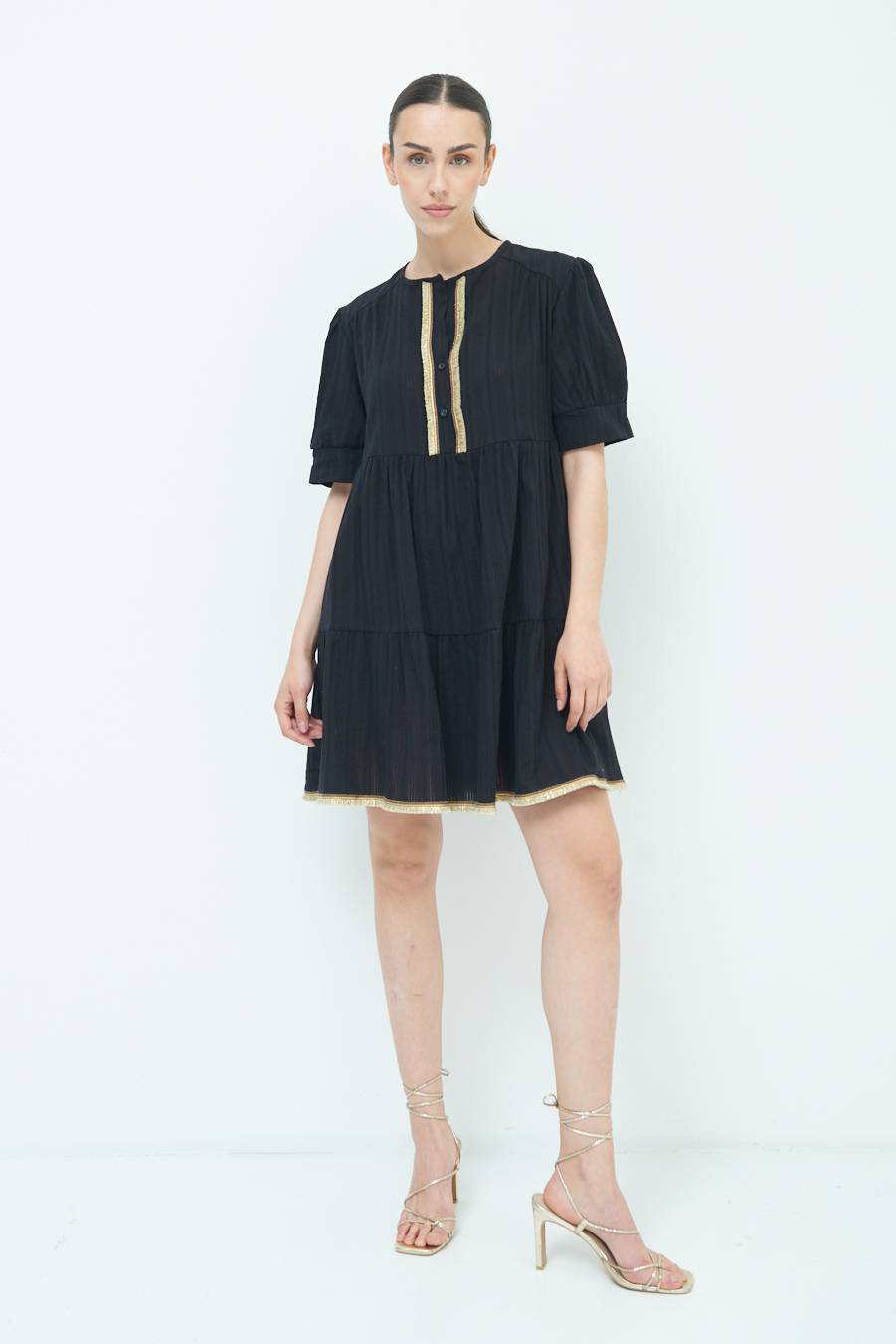 Kikisix ABITINO CON INSERTO ORO NERO Consegna Veloce