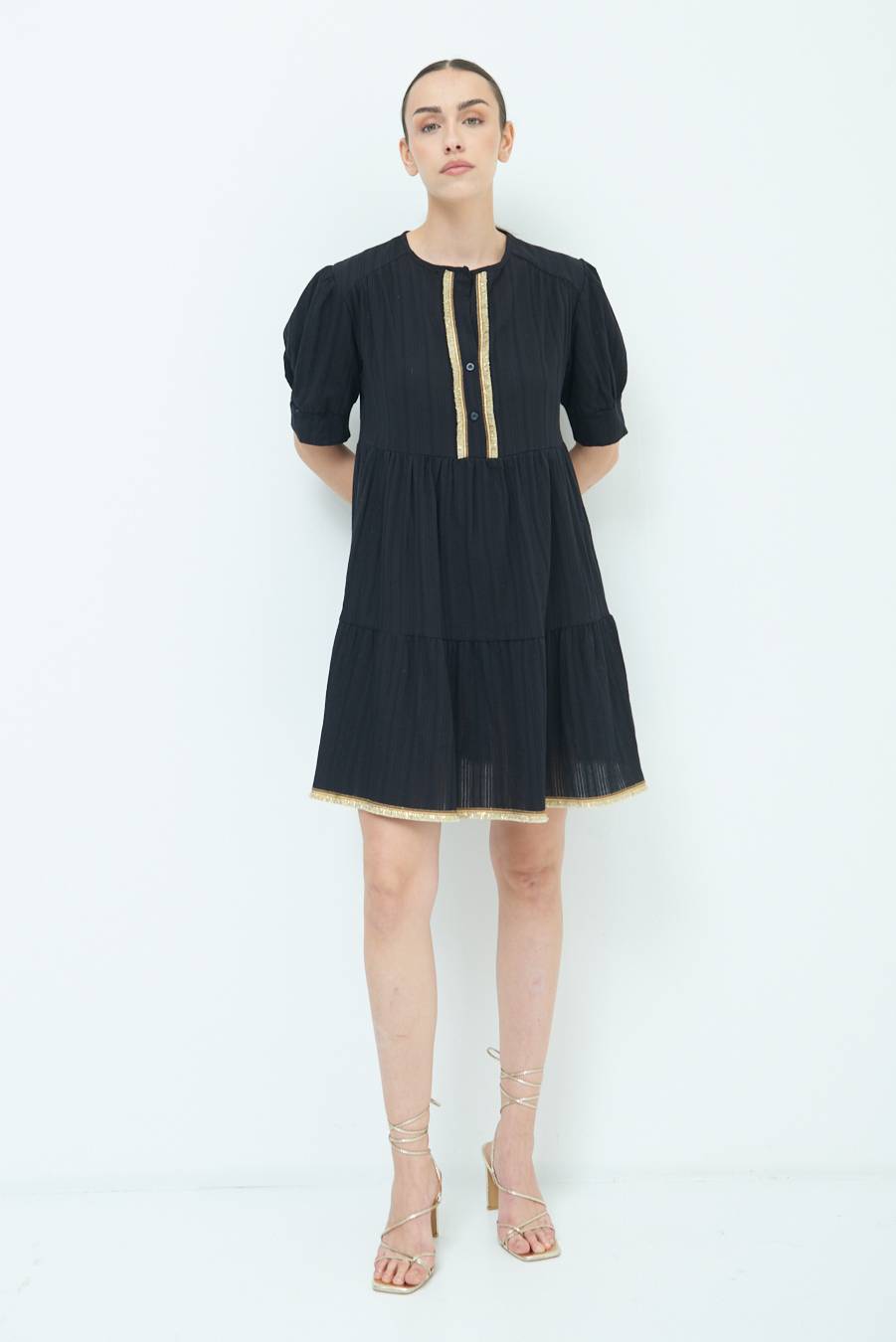 Kikisix ABITINO CON INSERTO ORO NERO Consegna Veloce