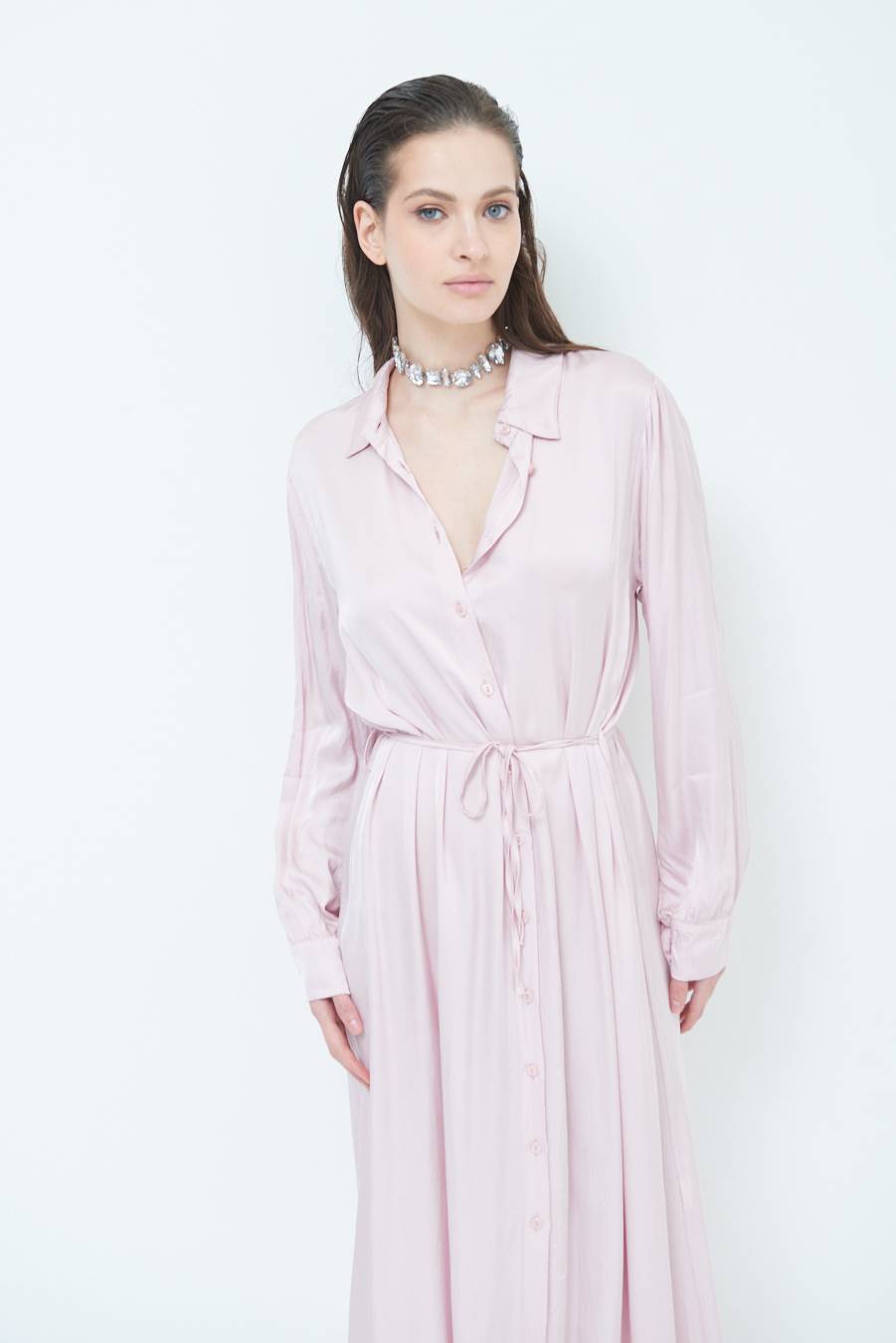 Kikisix ABITO RASO VISCOSA ROSA Vendite Flash