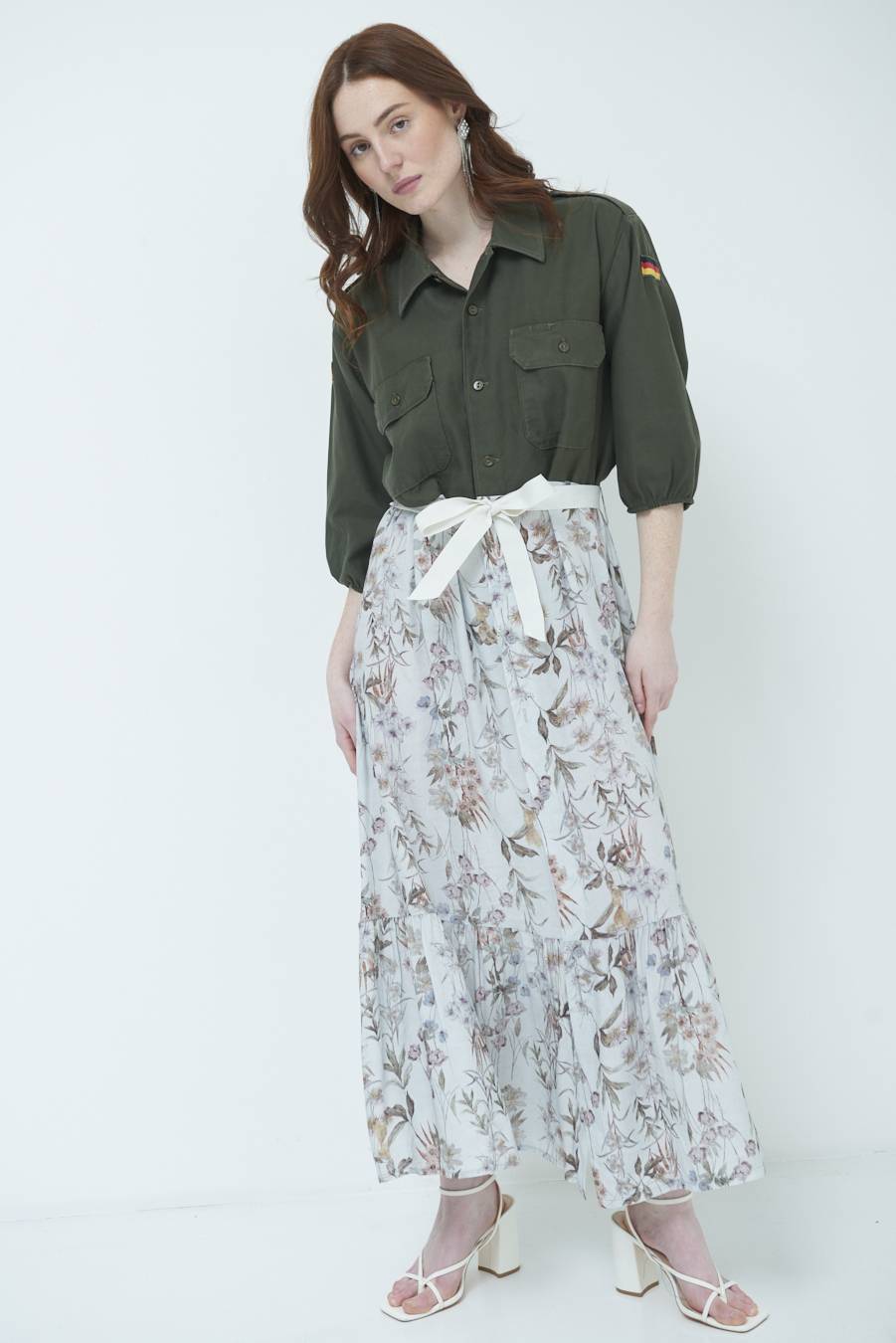 Kikisix ABITO GONNA FANTASIA VINTAGE GRIGIO Offerta speciale