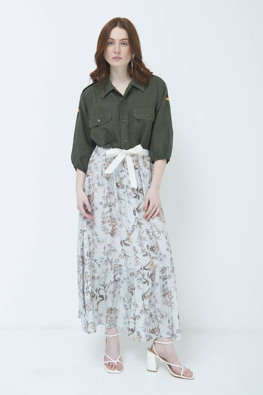 Kikisix ABITO GONNA FANTASIA VINTAGE GRIGIO Offerta speciale