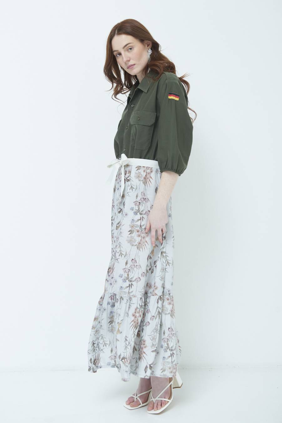 Kikisix ABITO GONNA FANTASIA VINTAGE GRIGIO Offerta speciale