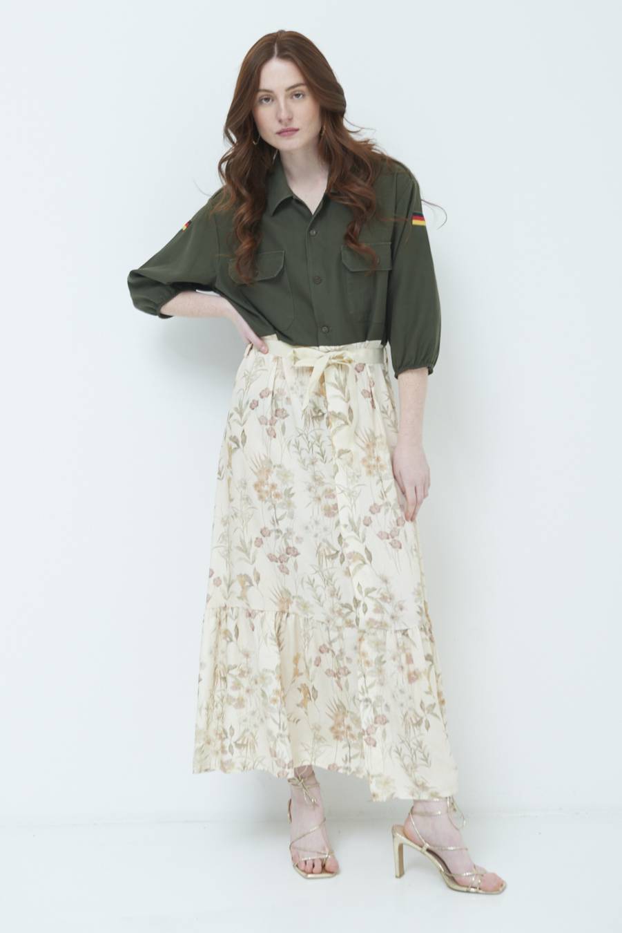 Kikisix ABITO GONNA FANTASIA VINTAGE BEIGE Comprare a buon mercato