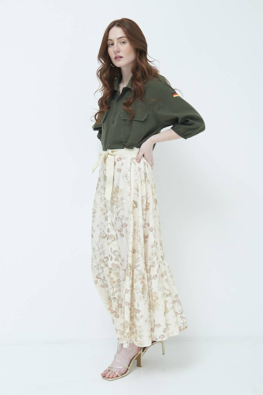 Kikisix ABITO GONNA FANTASIA VINTAGE BEIGE Comprare a buon mercato