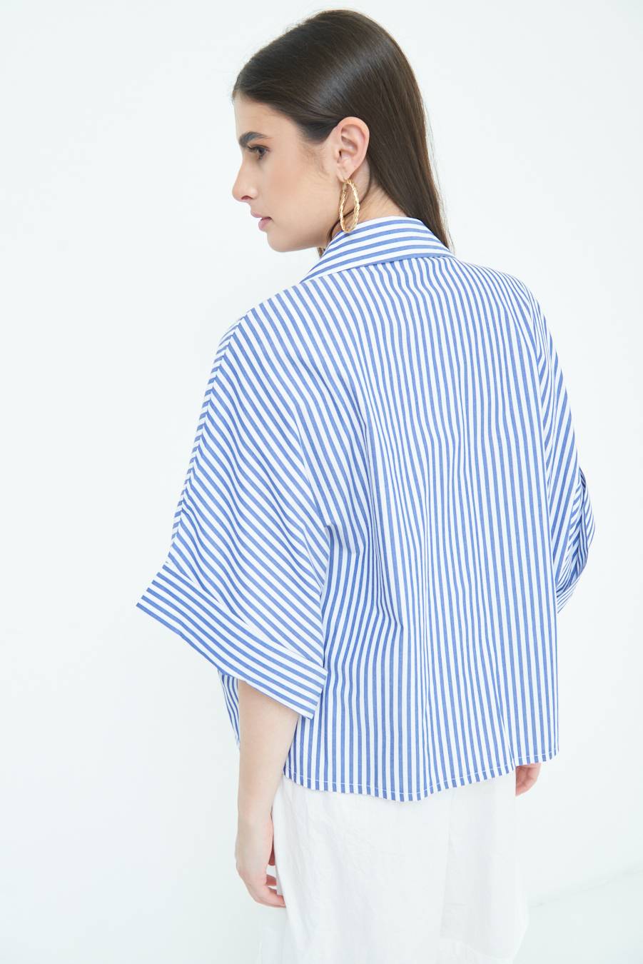 Kikisix CAMICIA OVER CON TASCHE BLU Offerta esclusiva
