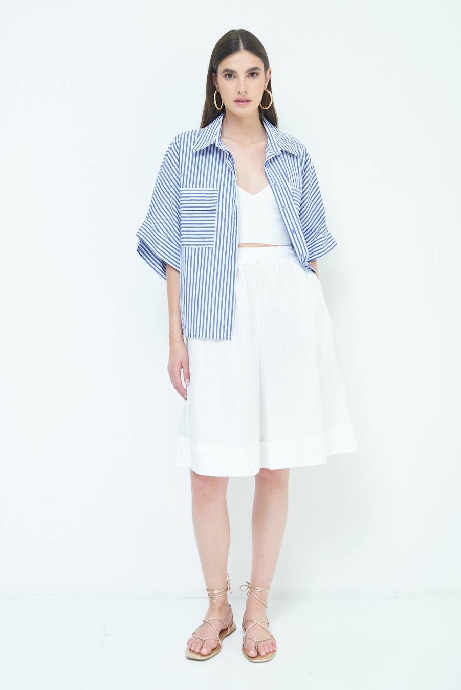 Kikisix CAMICIA OVER CON TASCHE BLU Offerta esclusiva