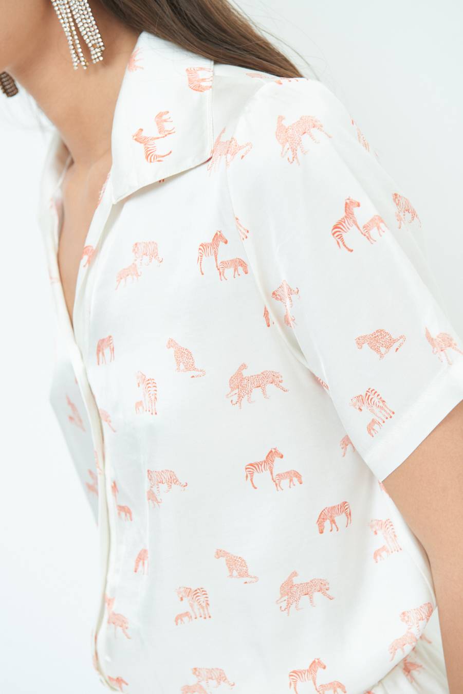 Kikisix CAMICIA MEZZA MANICA STAMPA ARANCIO Black Friday