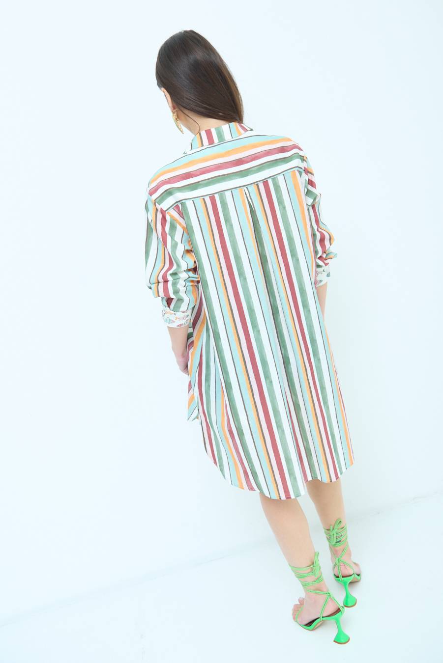 Kikisix CAMICIONE INSERTO RIGA. FANTASIA PESCE VERDE/OCRA Online Outlet