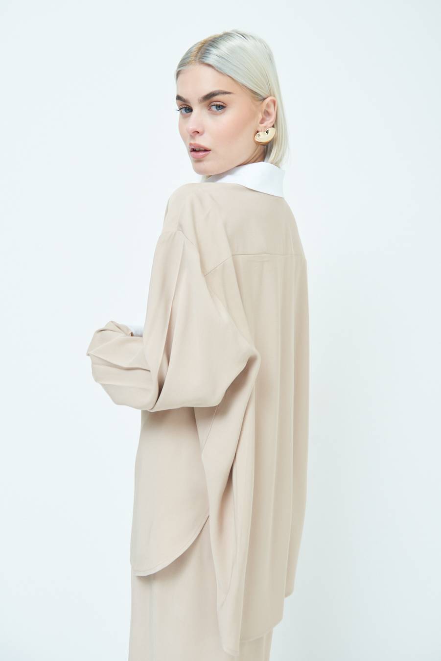 Kikisix CAMICIA COLLETTO B.CO BEIGE Offerte giornaliere