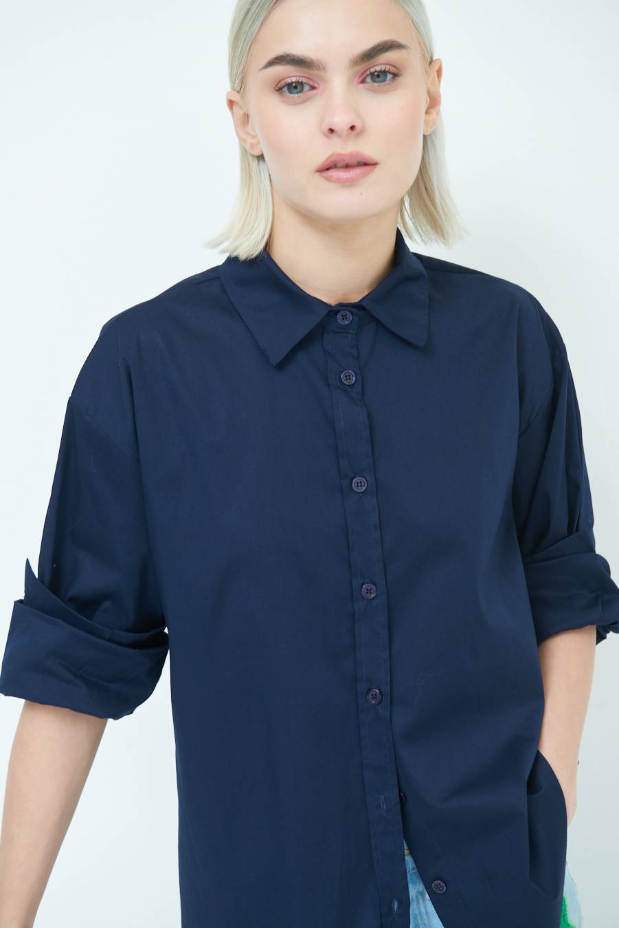 Kikisix CAMICIA MANICA AMPIA BLU Offerte speciali