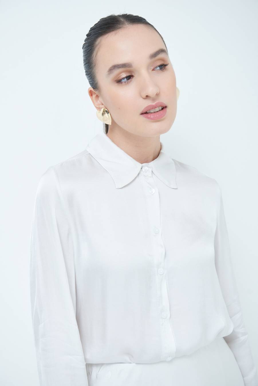 Kikisix CAMICIA RASO VISCOSA BEIGE Sconti VIP