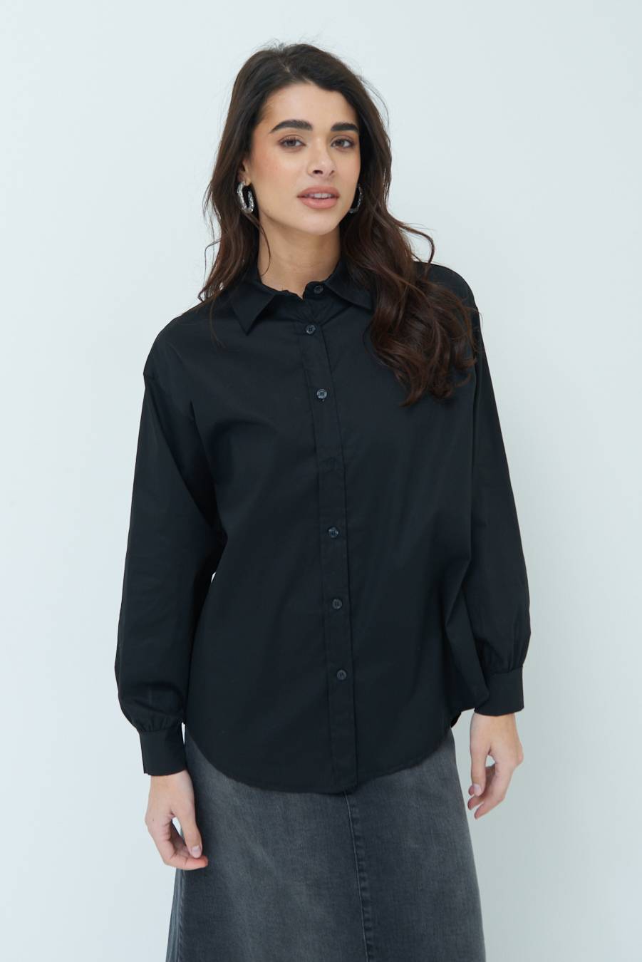 Kikisix CAMICIA MANICA AMPIA NERO Offerta settimanale