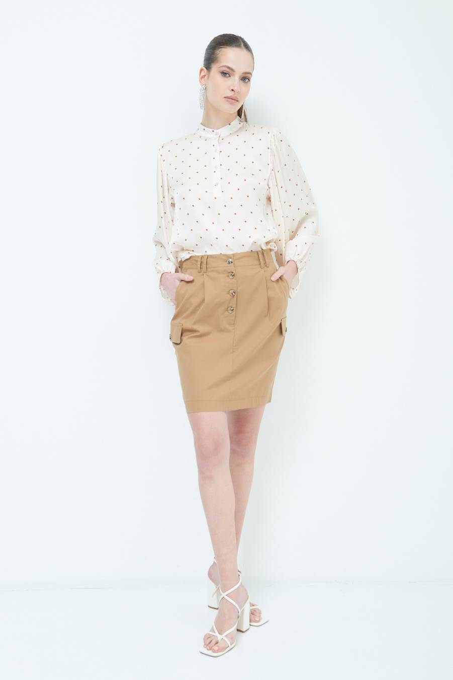 Kikisix MINIGONNA TASCONI BEIGE Acquista Ora