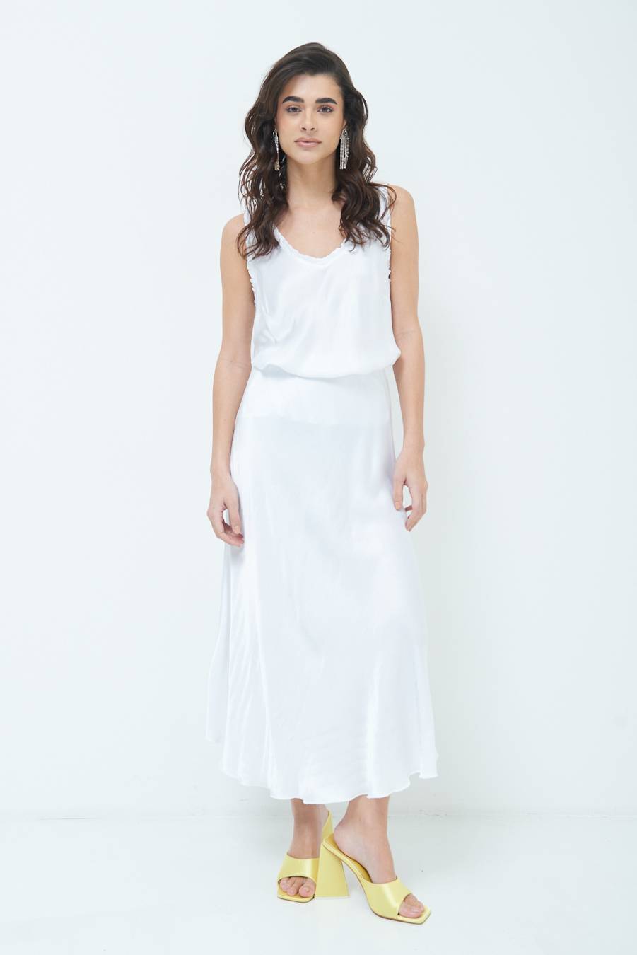 Kikisix GONNA RASO VISCOSA BIANCO Shopping Online