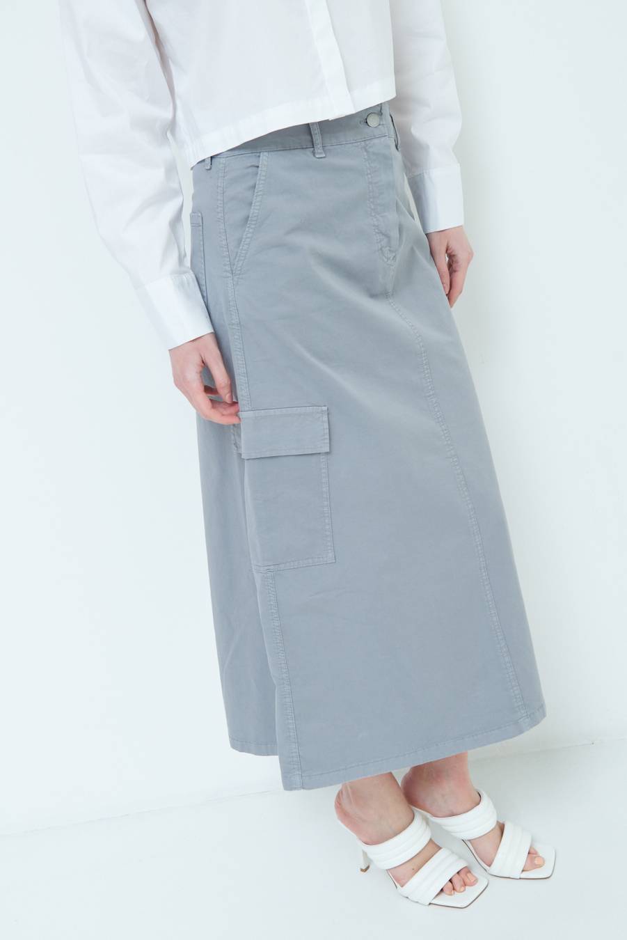 Kikisix GONNA CON TASCONI GRIGIO Sconto