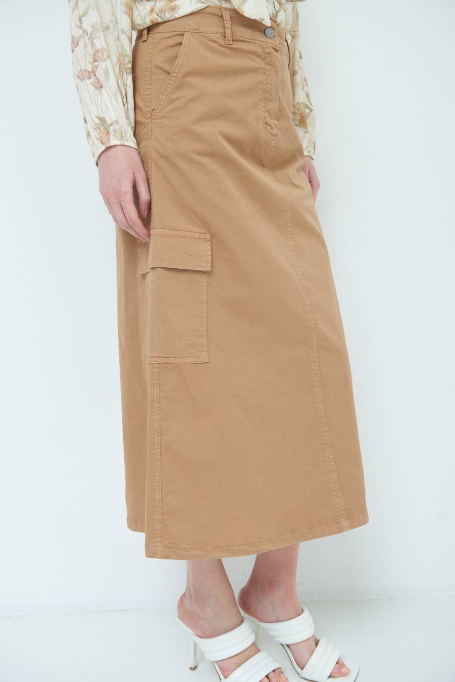 Kikisix GONNA CON TASCONI BEIGE Economico