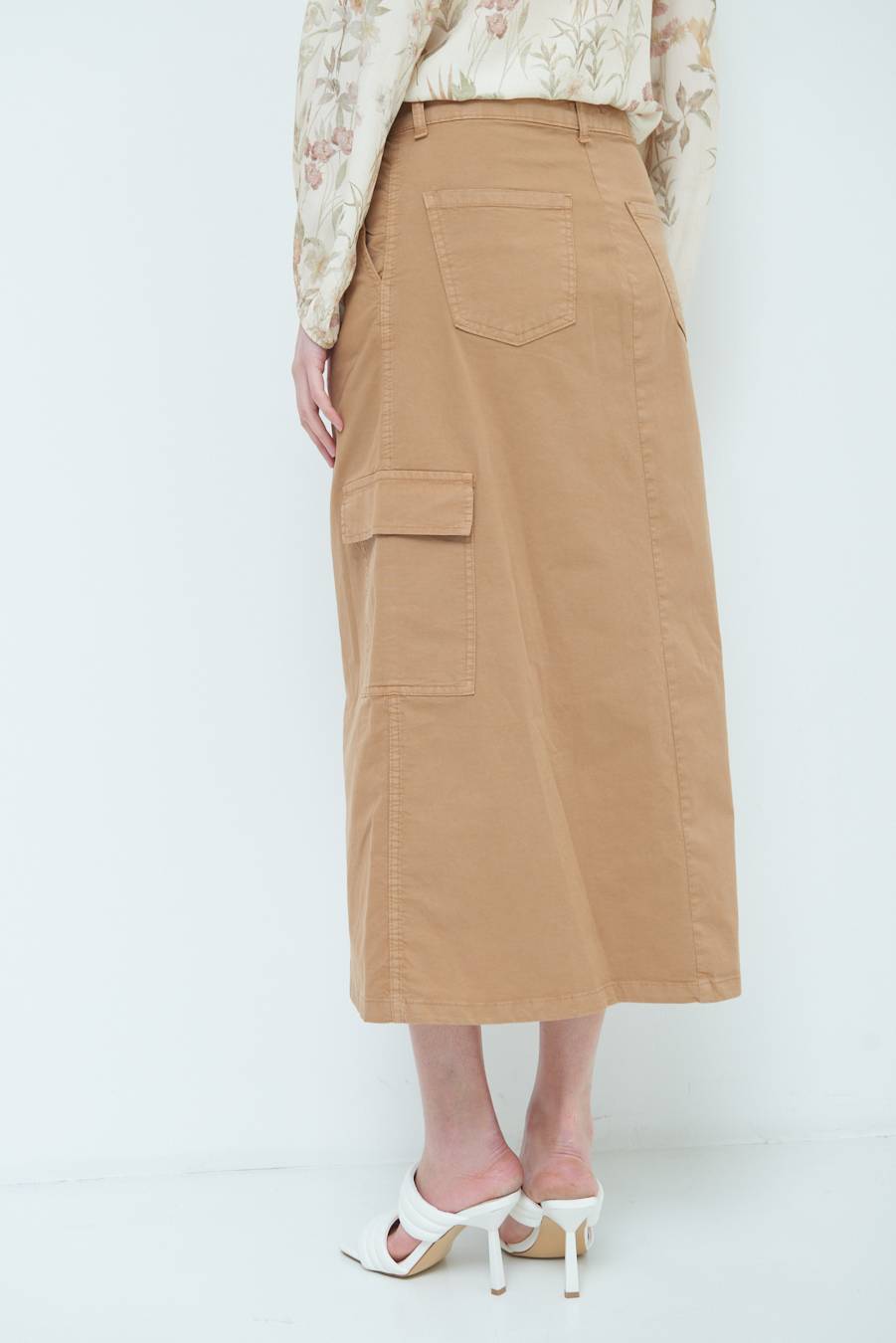 Kikisix GONNA CON TASCONI BEIGE Economico