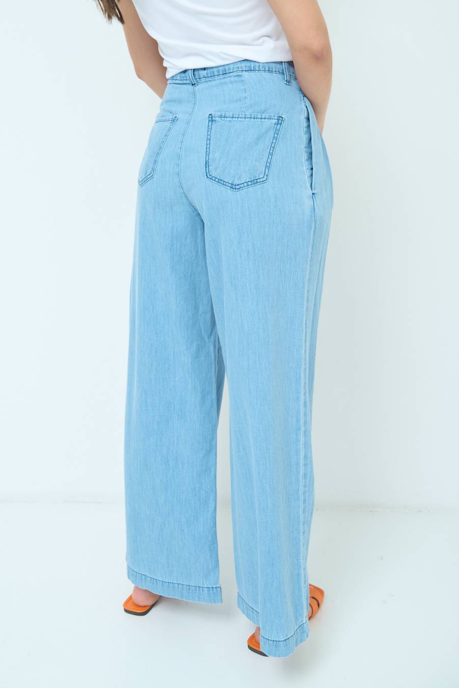 Kikisix PANTALONE CHAMBRAY PINCES BLU CHIARO Black Friday