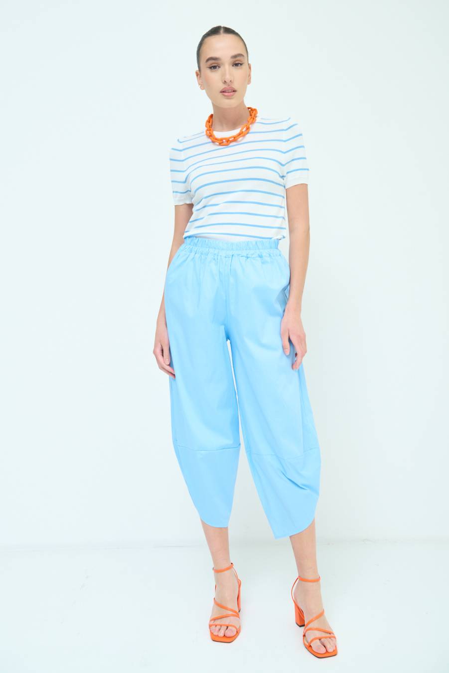 Kikisix PANTALONE OVER AZZURRO Grandi sconti