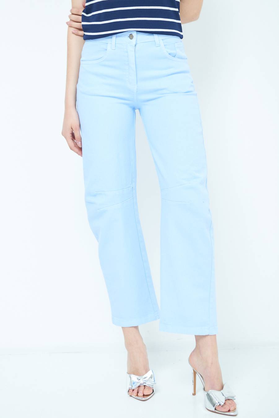 Kikisix PANTALONE LINEA UOVO CELESTE Offerte stagionali