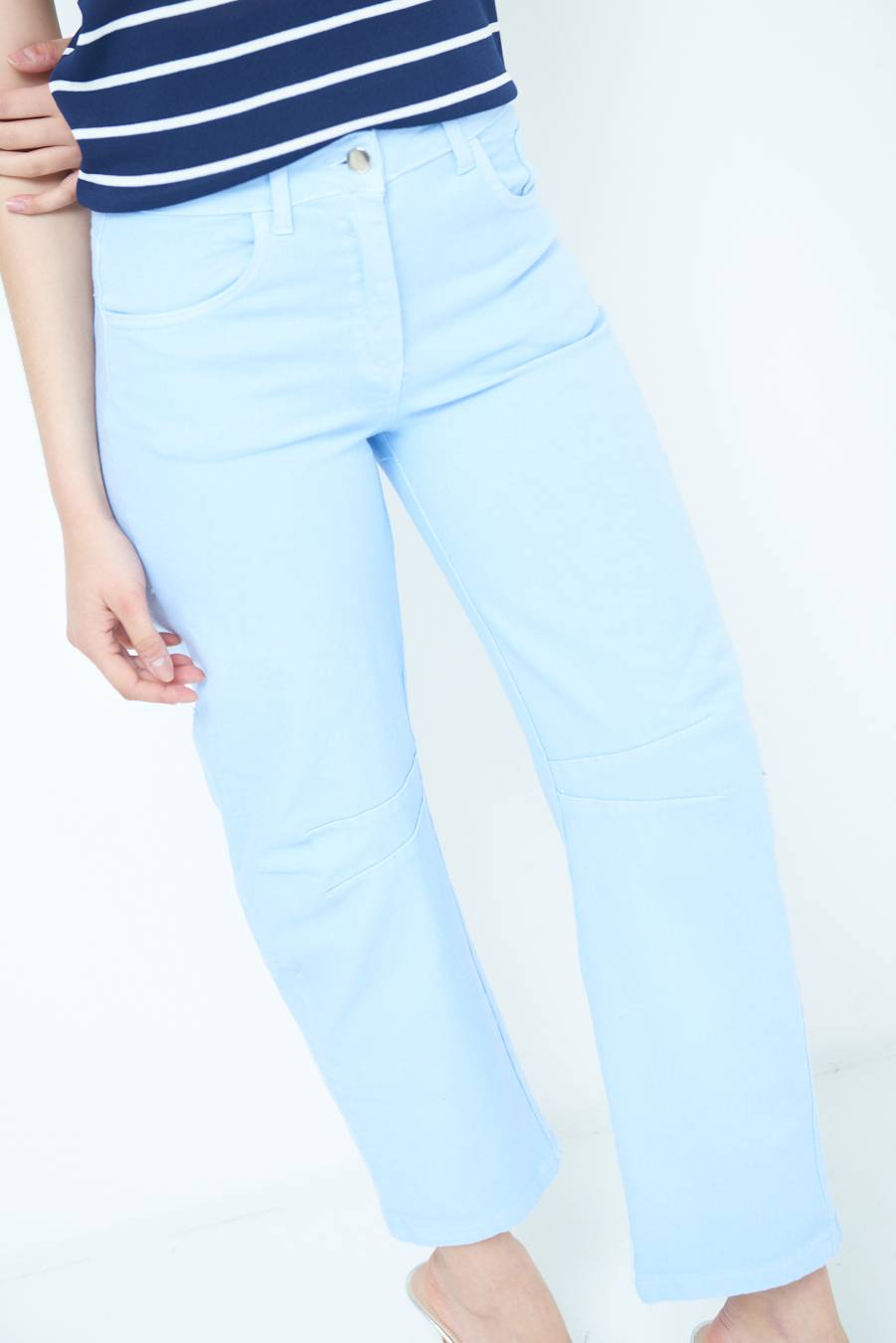 Kikisix PANTALONE LINEA UOVO CELESTE Offerte stagionali