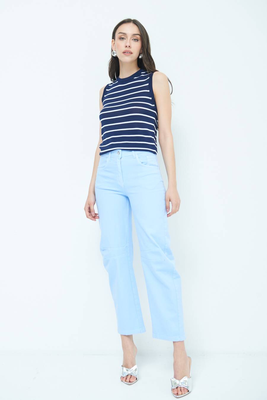 Kikisix PANTALONE LINEA UOVO CELESTE Offerte stagionali