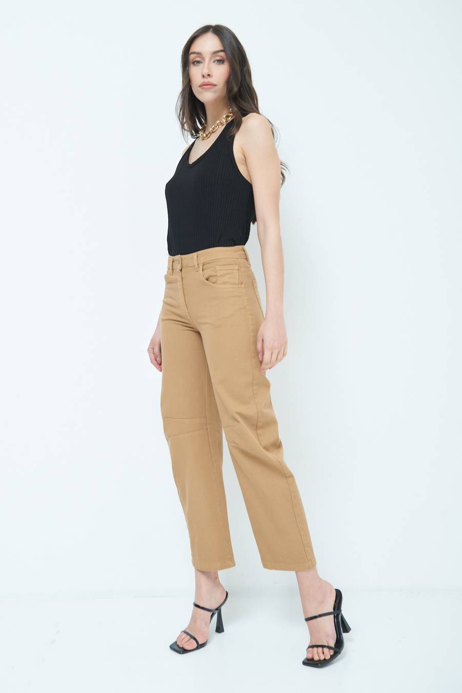 Kikisix PANTALONE LINEA UOVO CAMMELLO Liquidazione