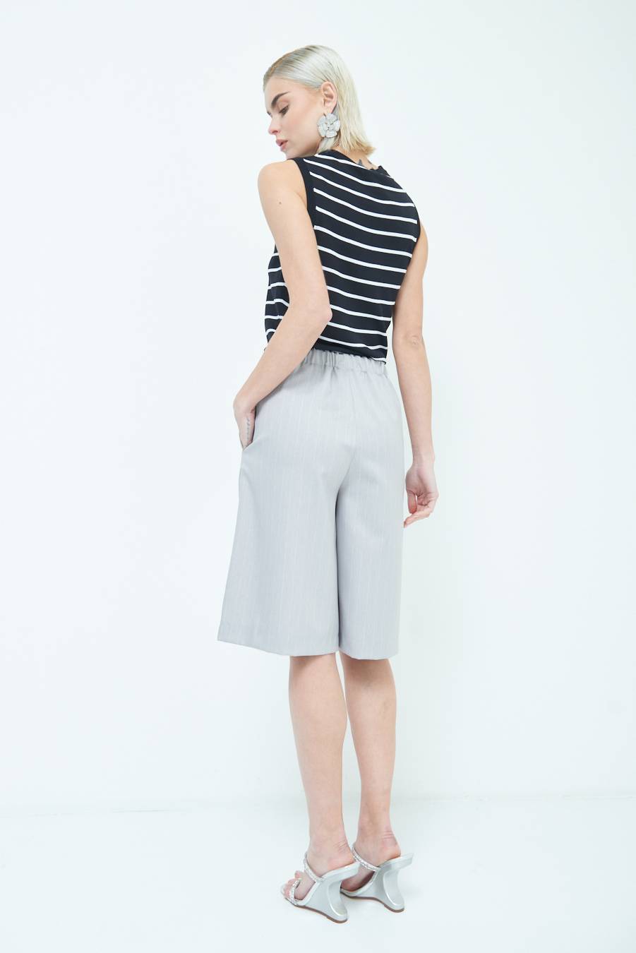 Kikisix PANTA GONNA 3/4 SILVER Sconti VIP