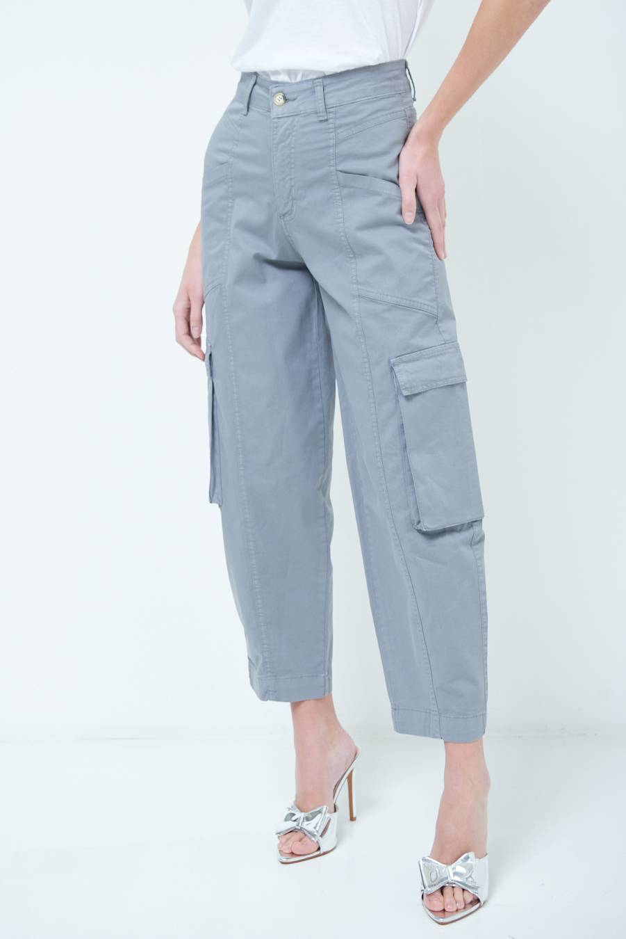 Kikisix PANTALONE TASCONI GRIGIO Rilascio limitato