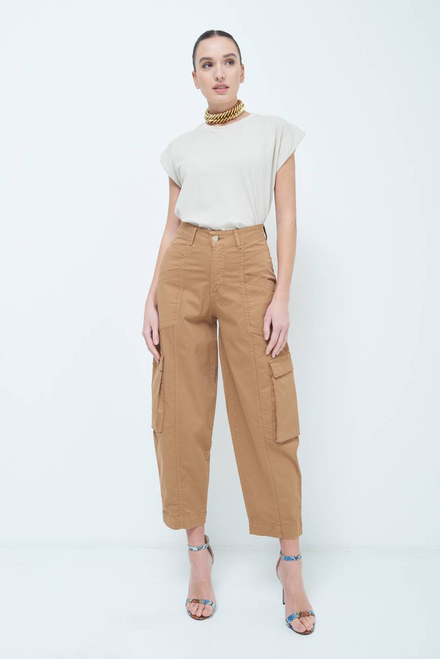 Kikisix PANTALONE TASCONI BEIGE ACQUISTA ORA