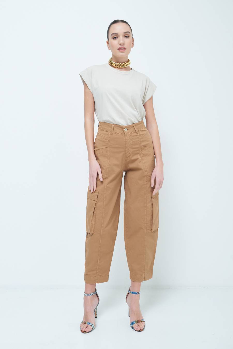 Kikisix PANTALONE TASCONI BEIGE ACQUISTA ORA
