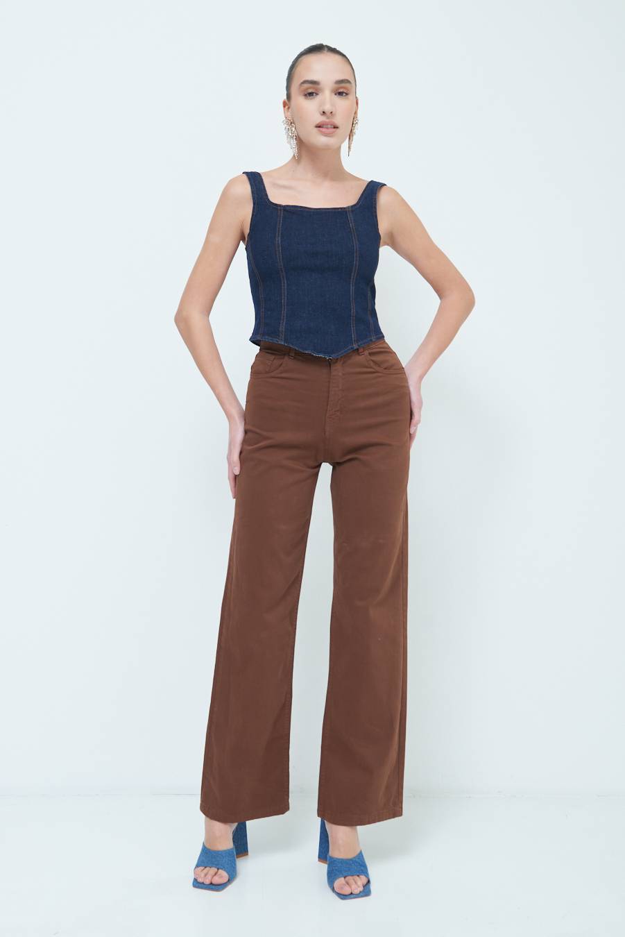 Kikisix PANTALONE PALAZZO MORO Fino al 65% di sconto