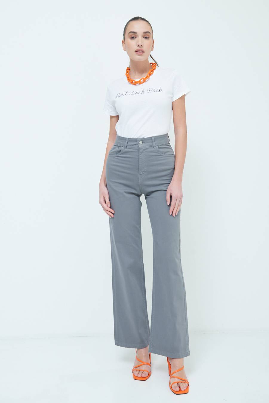 Kikisix PANTALONE PALAZZO GRIGIO Only for today