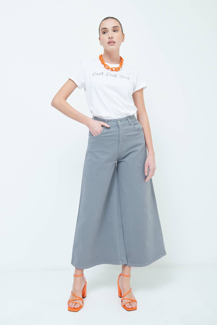 Kikisix PANTALONE/GONNA GABARDINA GRIGIO Fino al 55% di sconto