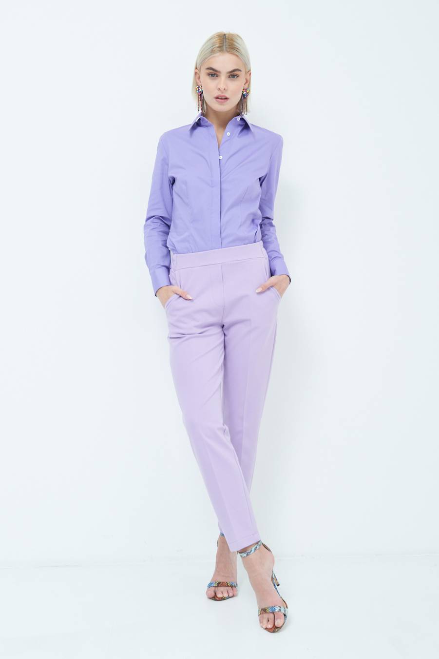 Kikisix PANTALONE SIGARETTA LILLA Super sconto