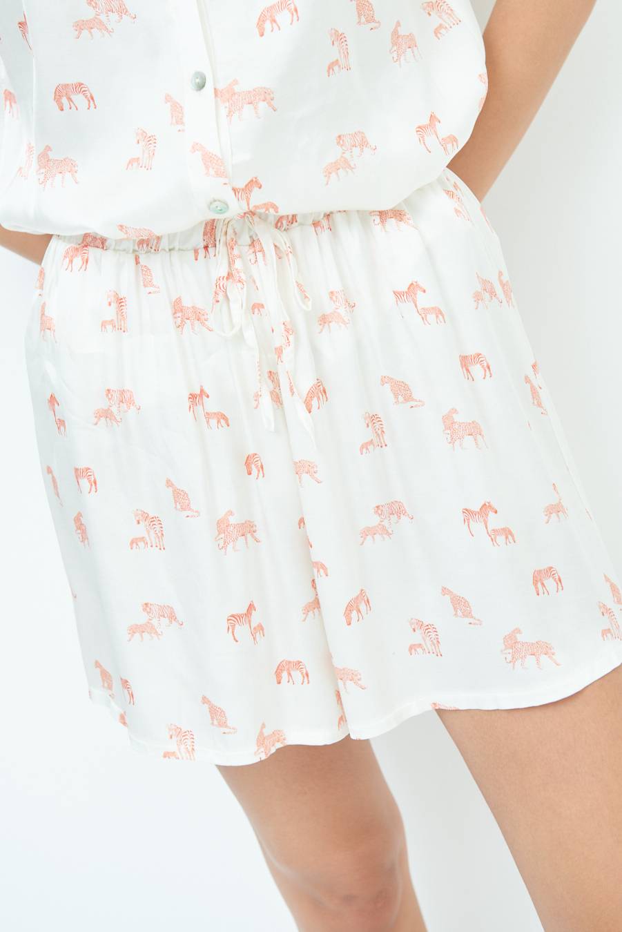 Kikisix SHORTS CON ELASTICO STAMPA ARANCIO In vendita