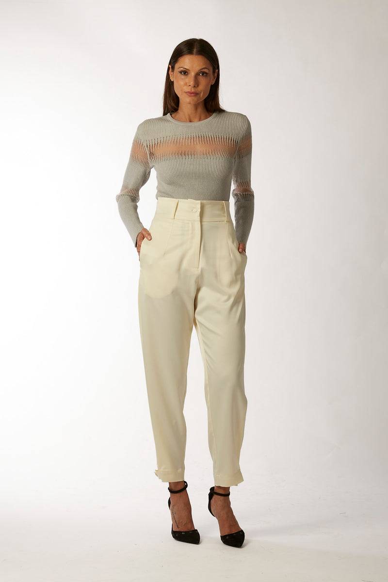 La Kore CITTA DEL CAPO pleate pants with bottom belt Pezzi Unici