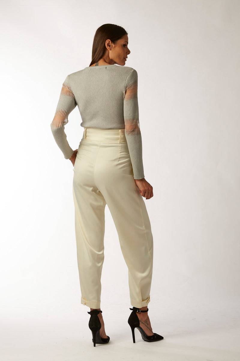 La Kore CITTA DEL CAPO pleate pants with bottom belt Pezzi Unici