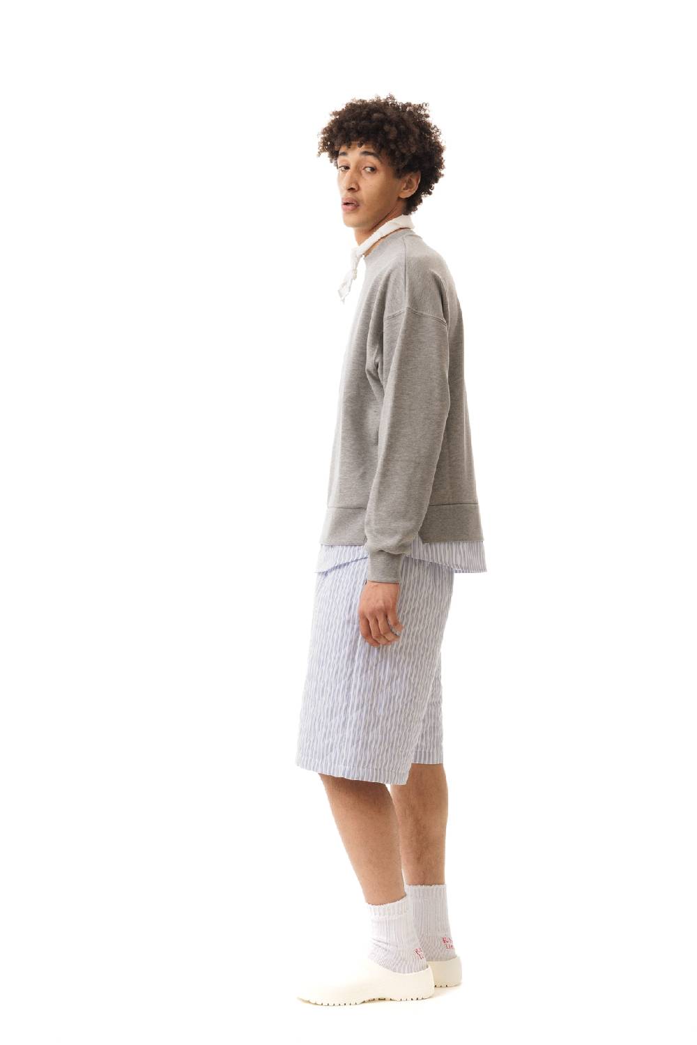 Lc23 Quilted Popeline Shorts White-Blue In Vendita