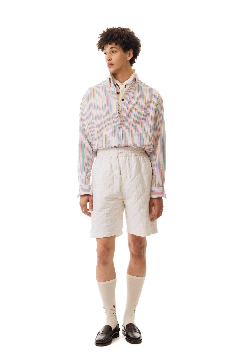 Lc23 Quilted Popeline Shorts Cream