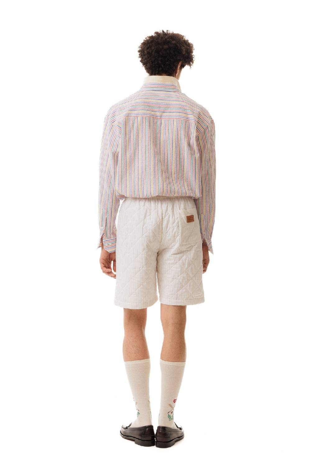 Lc23 Quilted Popeline Shorts Cream Offerte