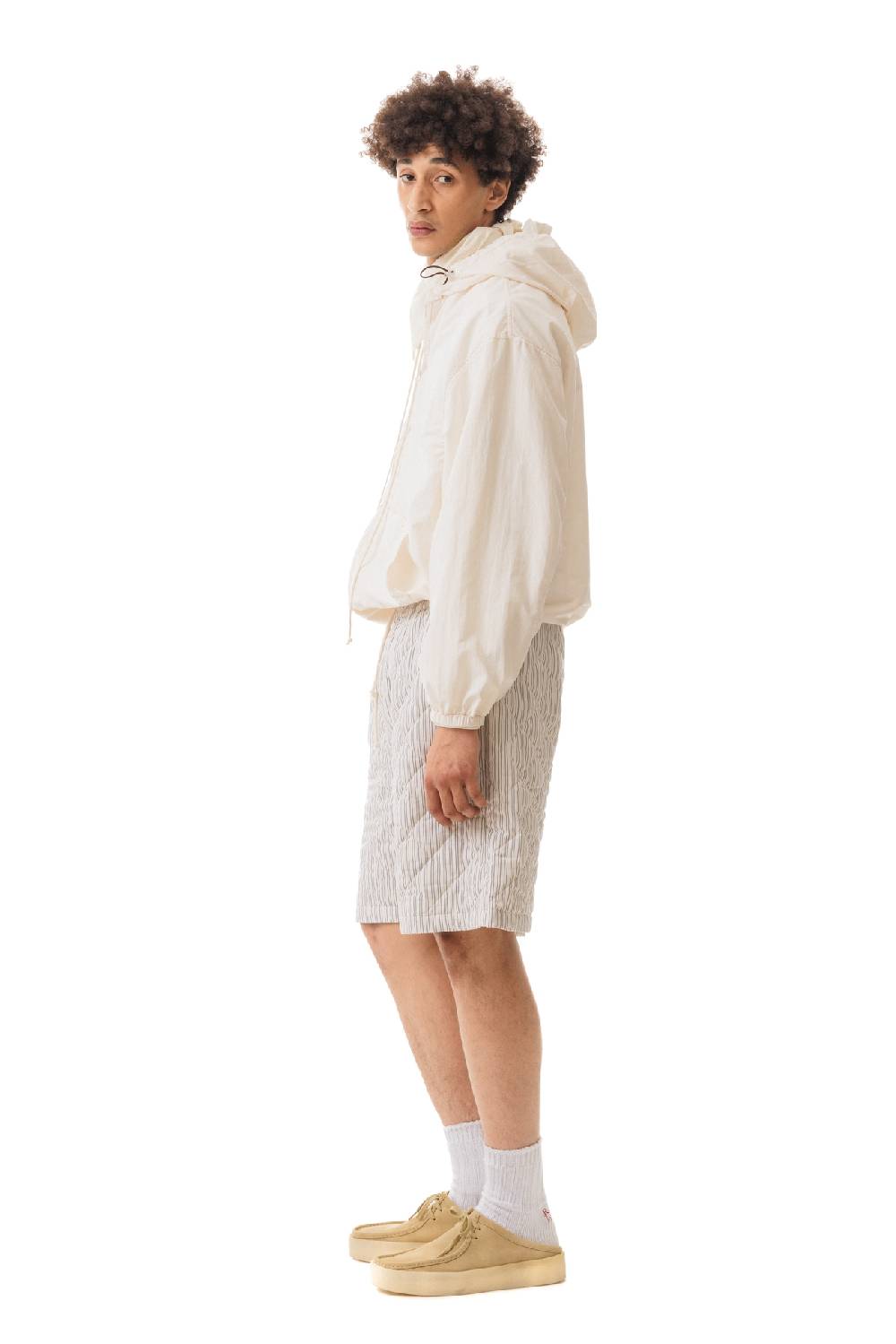 Lc23 Quilted Popeline Shorts Cream-Black Black Friday