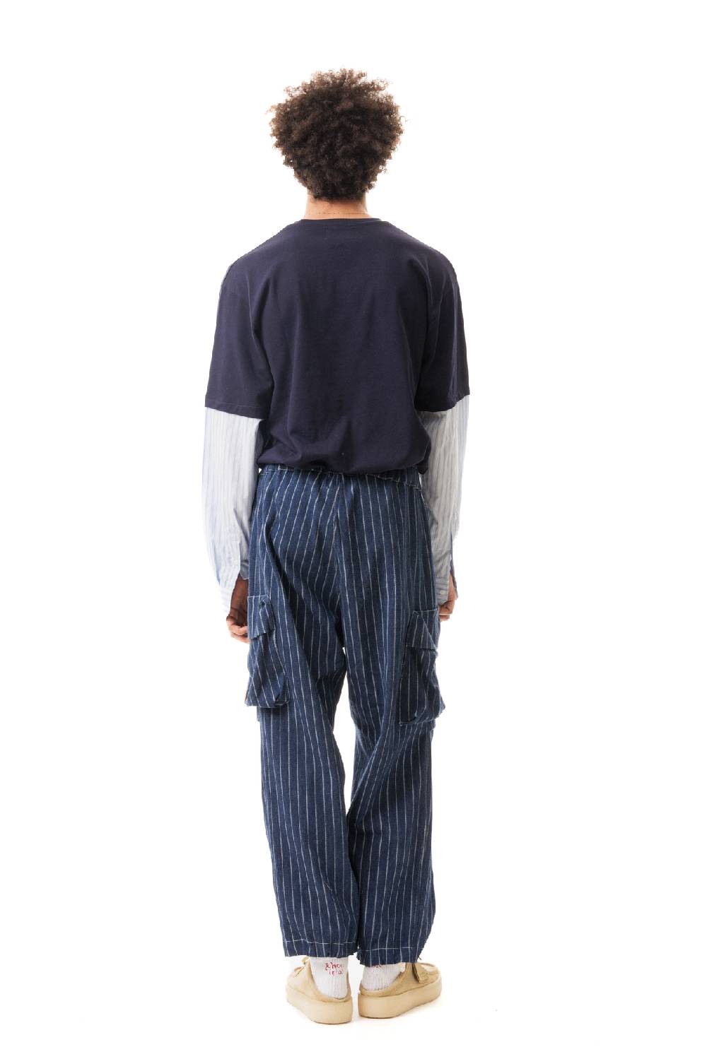 Lc23 Gessato Denim Cargo Pants Saldi Di Fabbrica