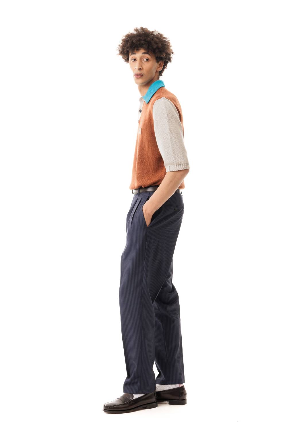 Lc23 Stripes Navy Trousers Nuova