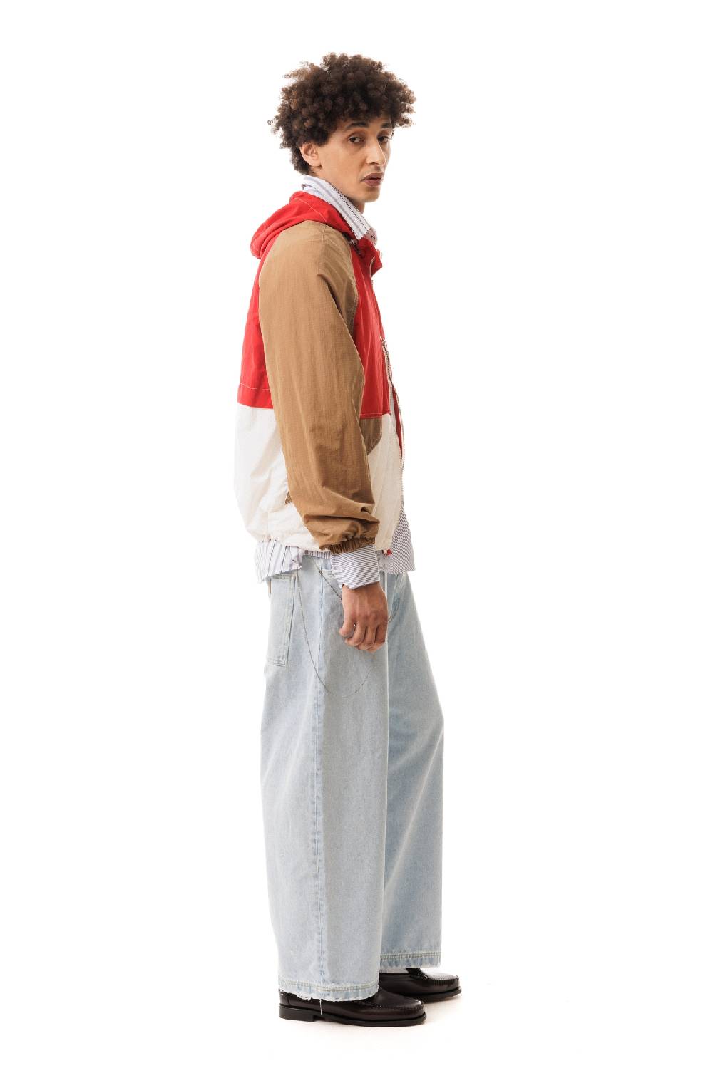Lc23 Nylon Color-Block Hooded Jacket Red Vendita