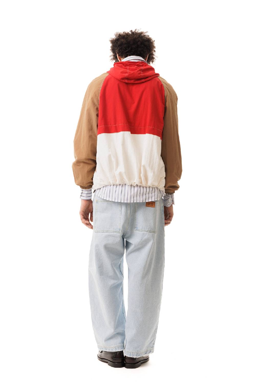 Lc23 Nylon Color-Block Hooded Jacket Red Vendita