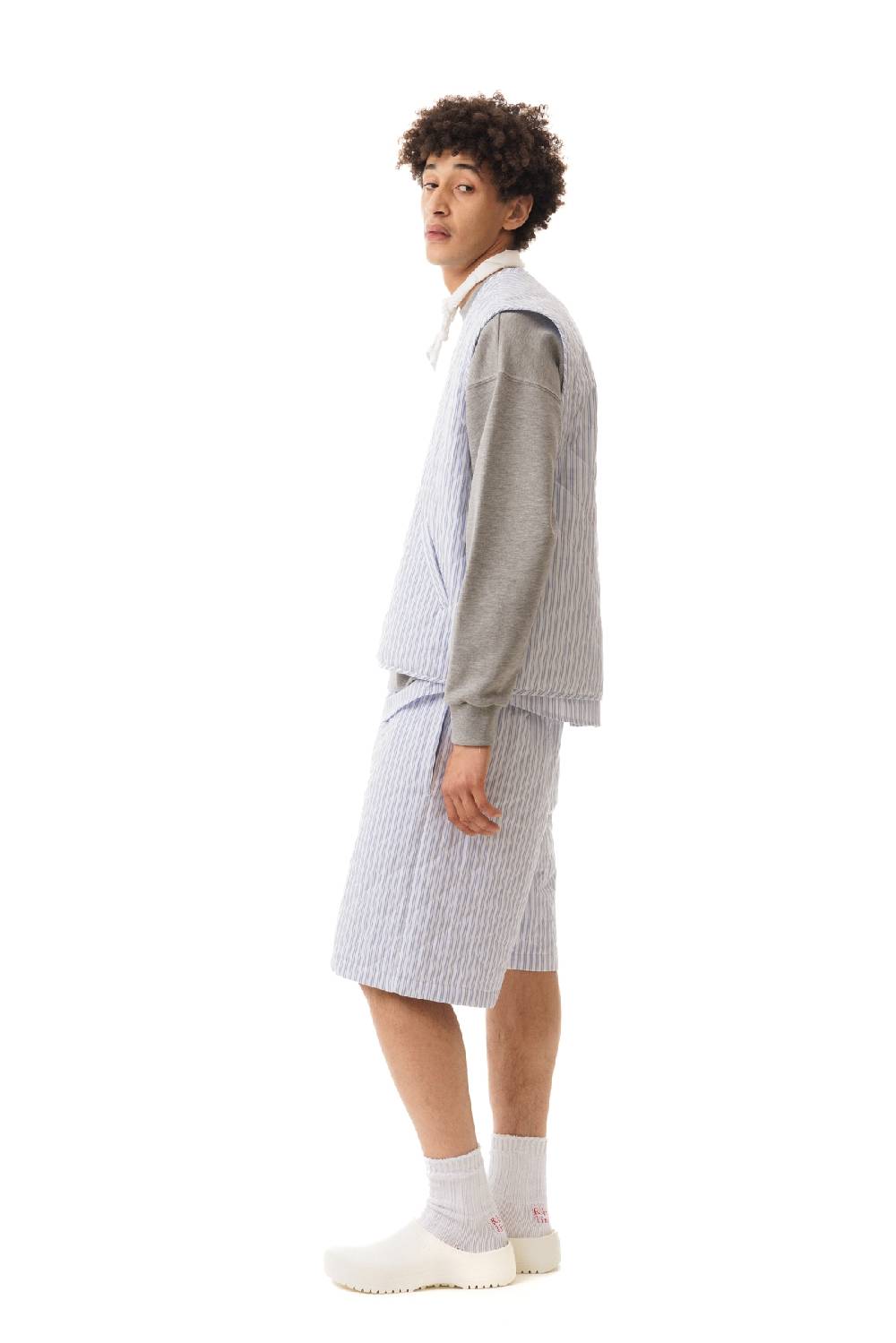 Lc23 Quilted Popeline White-Blue Vest Negozi Online