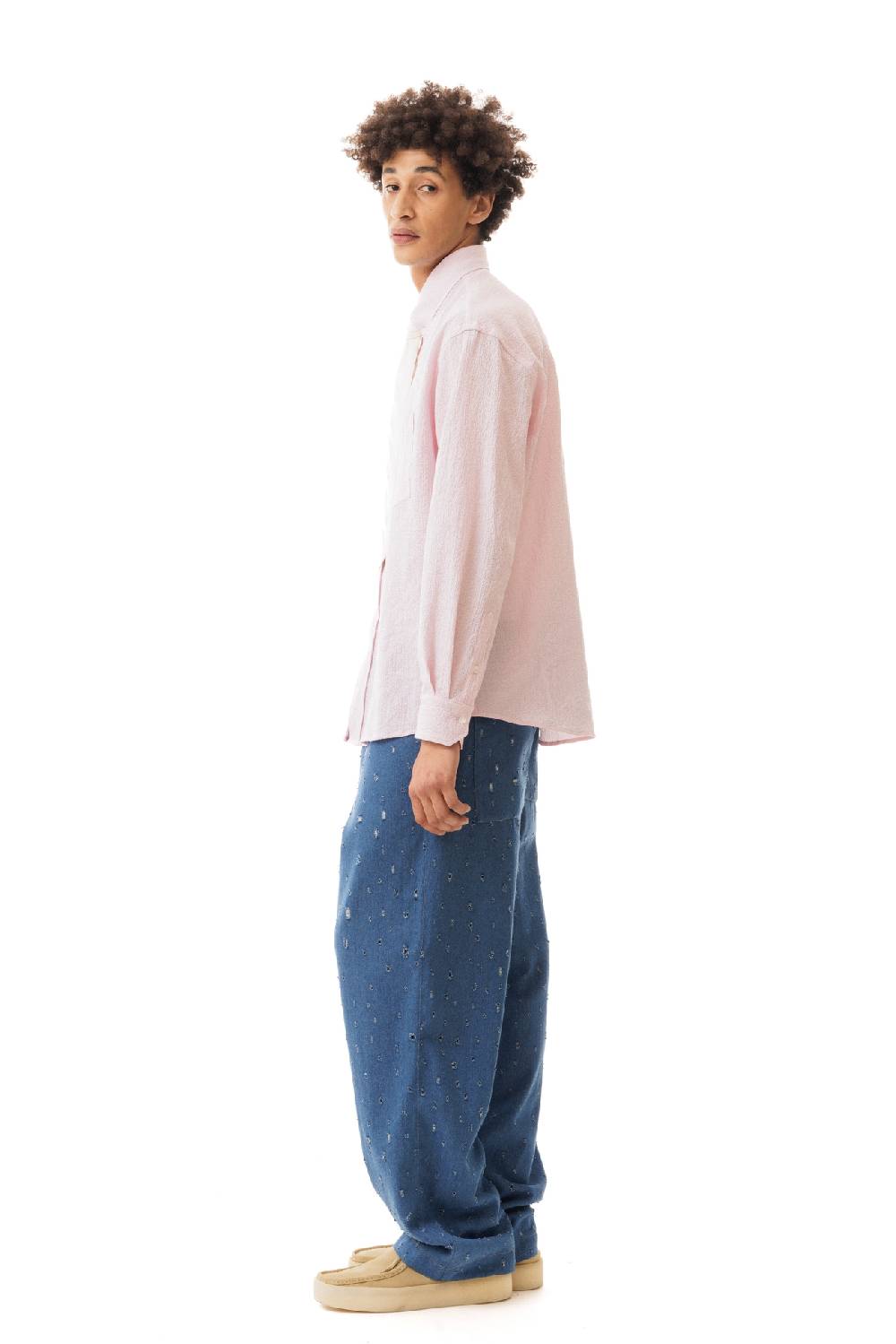 Lc23 Seersucker Shirt Pink Shopping Online