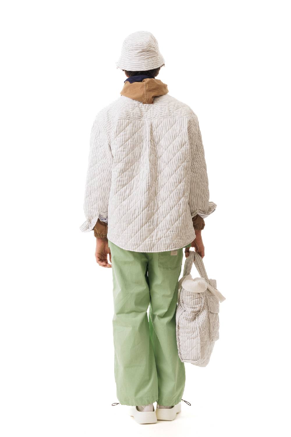 Lc23 Quilted Popeline Overshirt Cream-Black Sconto